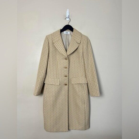 Le Suit Cream Patterned Coat - Picture 2 of 7